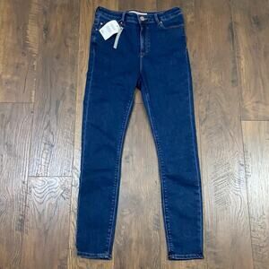 ASOS Hi-Rise Stretchy Dark Wash Skinny Ankle Jeans